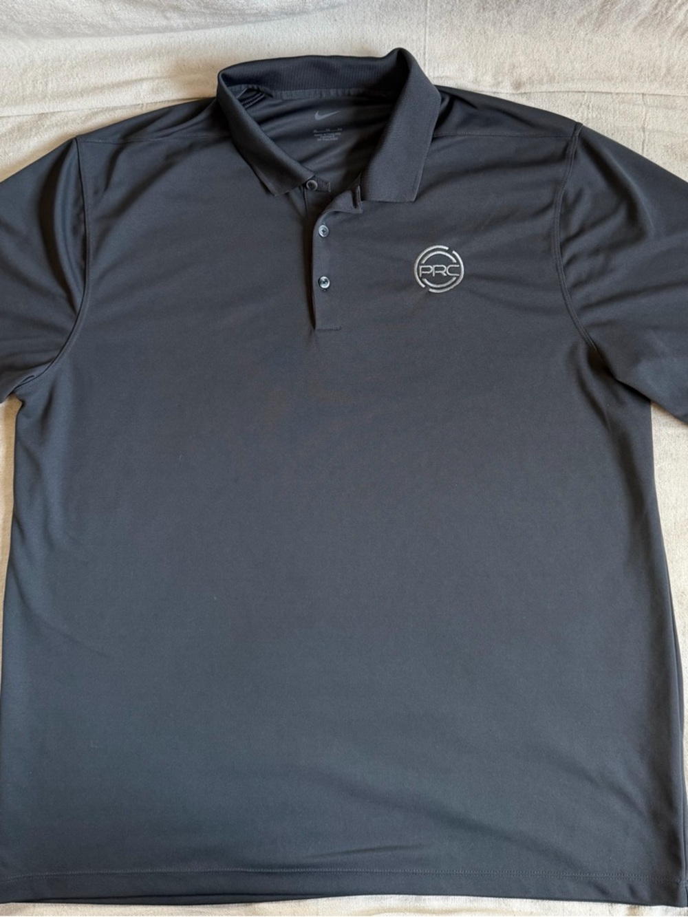 Nike Golf Dri-FIT Polo Shirt Black XL PRC Logo Short Sleeve Mens Office Athletic